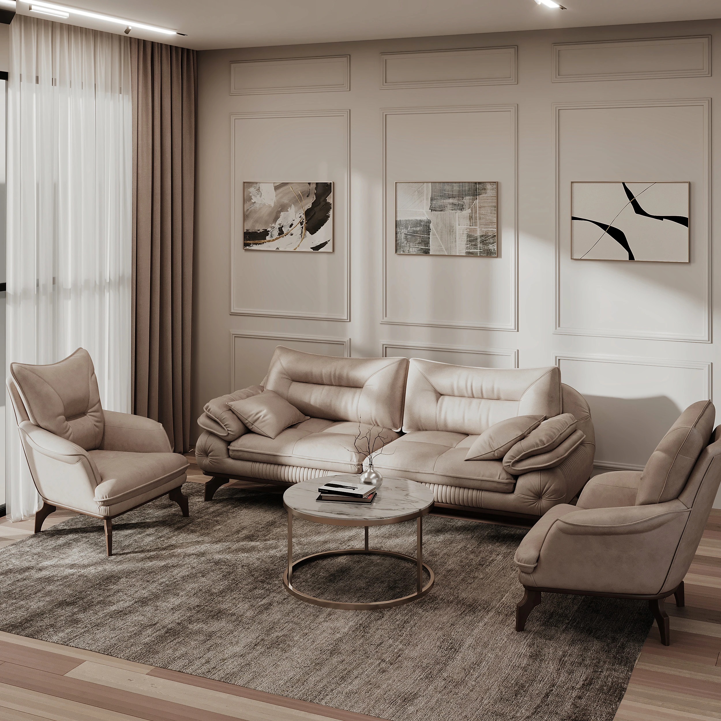 A coordinated living room